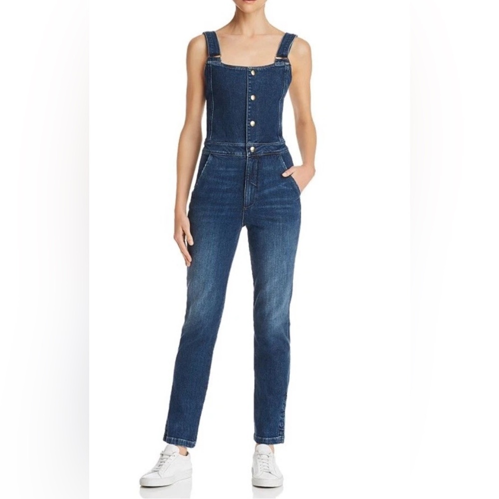 FRAME Parisian Denim Overalls Jumpsuit Stretch Size M